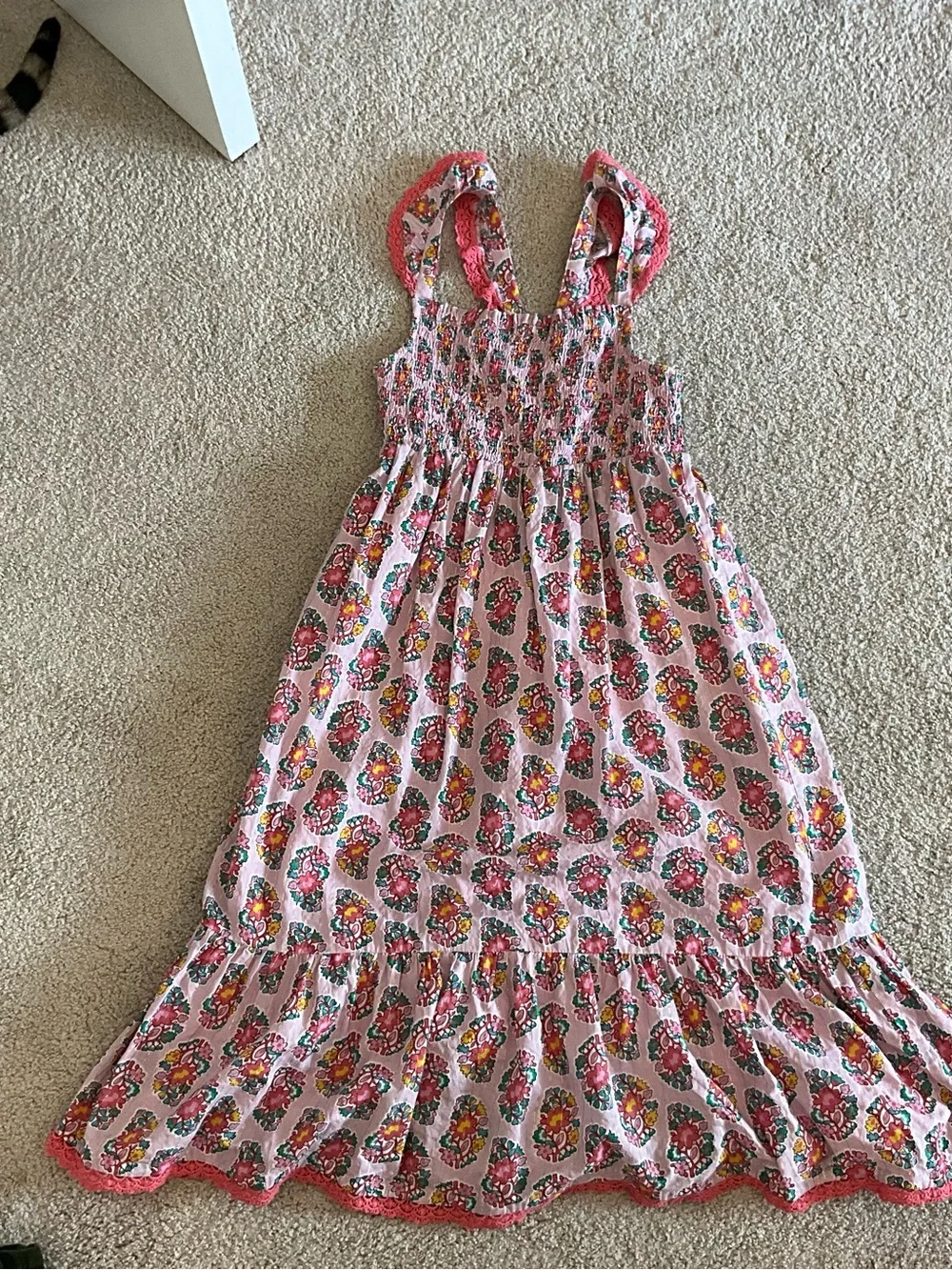 Mini Boden Pink Floral Ruffle maxi dress